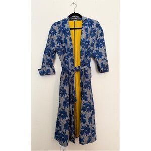 👘 gabrielle union floral tie-front kimono robe